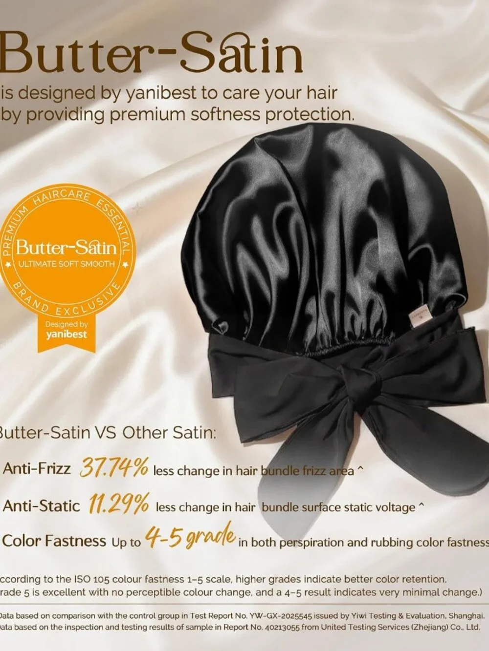 Adjustable Double Layer Satin Silk Bonnet for Sleeping, Reduces Frizz & Friction